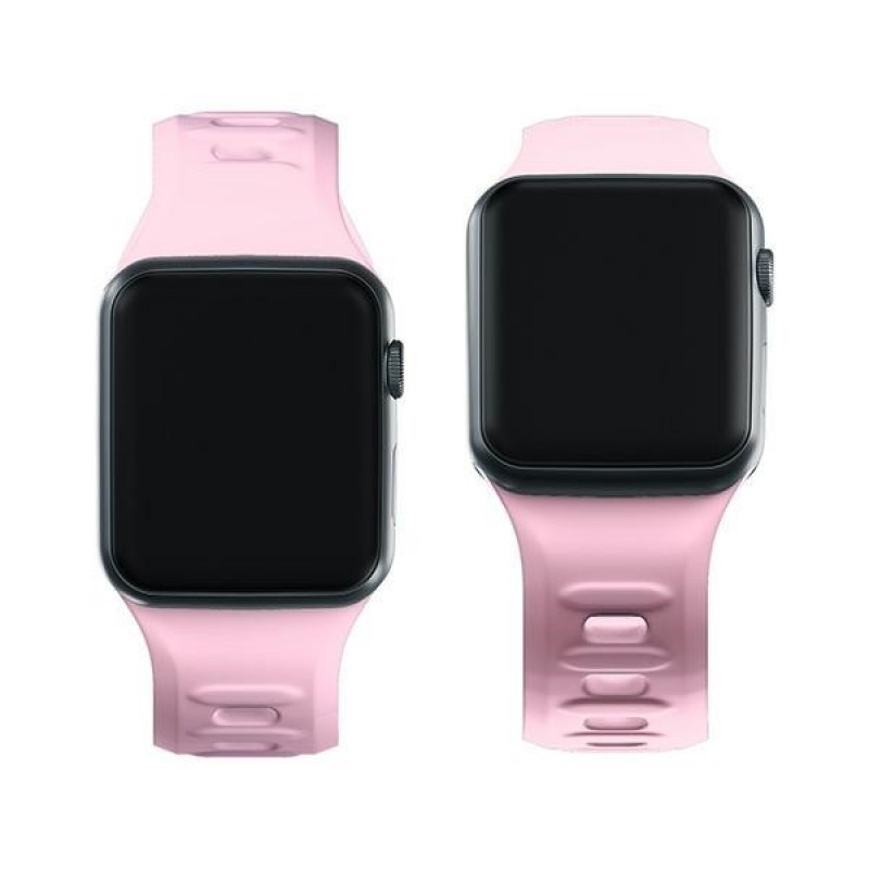 Pasek do zegarka 3mk Silicone do Apple Watch 42/44/45/49 mm, różowy pudrowy