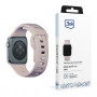 Pasek do zegarka 3mk Silicone do Apple Watch 42/44/45/49 mm, pink-beige / latte