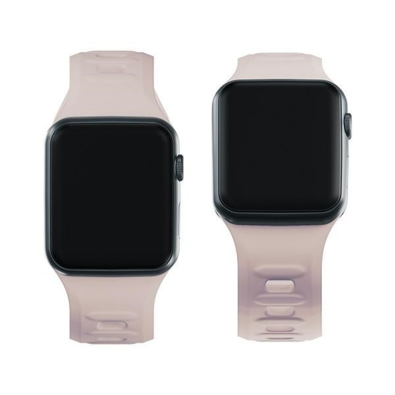 Pasek do zegarka 3mk Silicone do Apple Watch 42/44/45/49 mm, pink-beige / latte