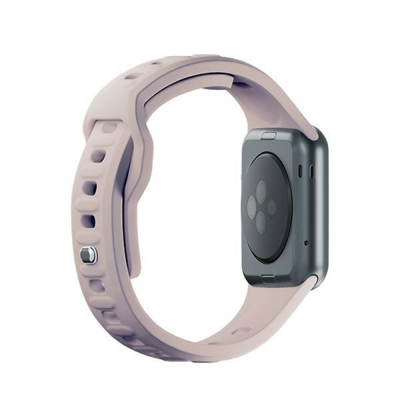 Pasek do zegarka 3mk Silicone do Apple Watch 42/44/45/49 mm, pink-beige / latte