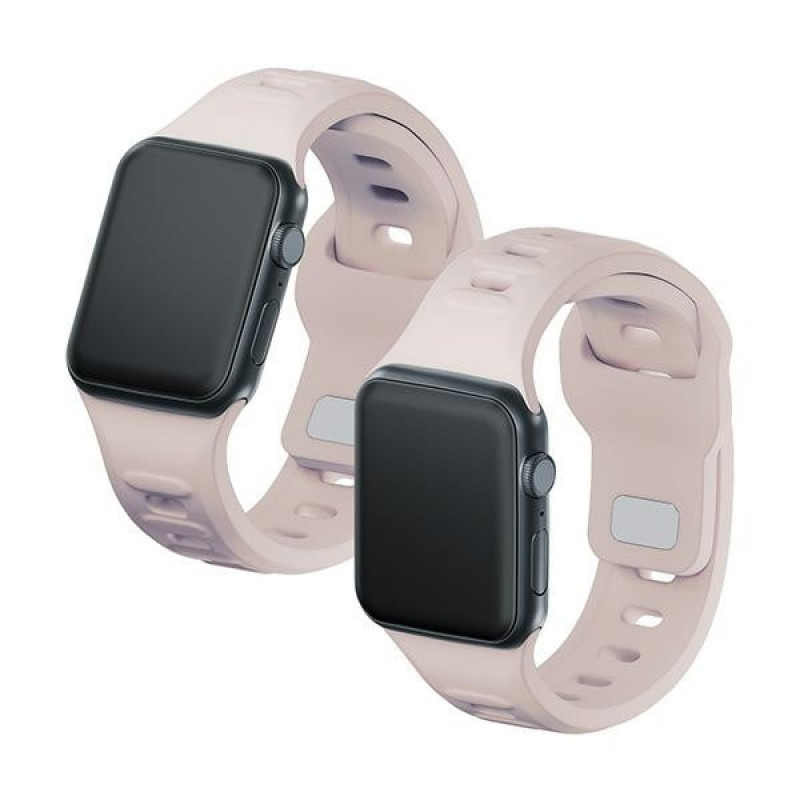 Pasek do zegarka 3mk Silicone do Apple Watch 42/44/45/49 mm, pink-beige / latte