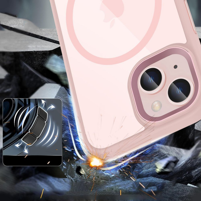 Etui Tech-Protect MagMat MagSafe do Apple iPhone 15, różowo-przezroczyste