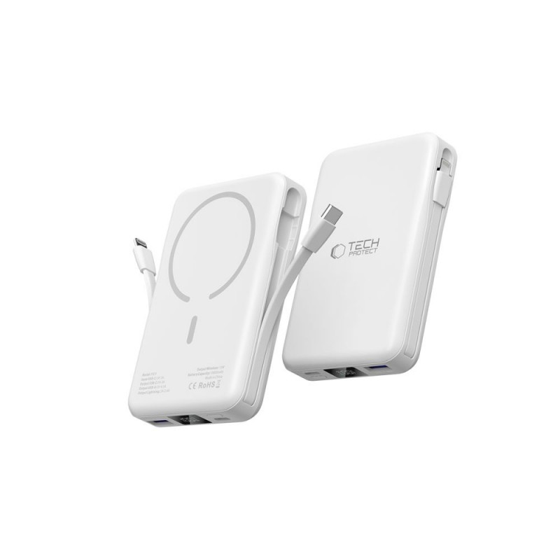 Tech-Protect PB31 LifeMag MagSafe power bank 10000 mAh, 15 W, biały