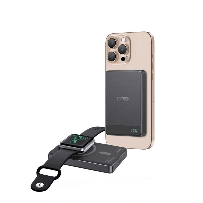 Tech-Protect PB33 LifeMag MagSafe power bank 5000 mAh, 15 W, czarny