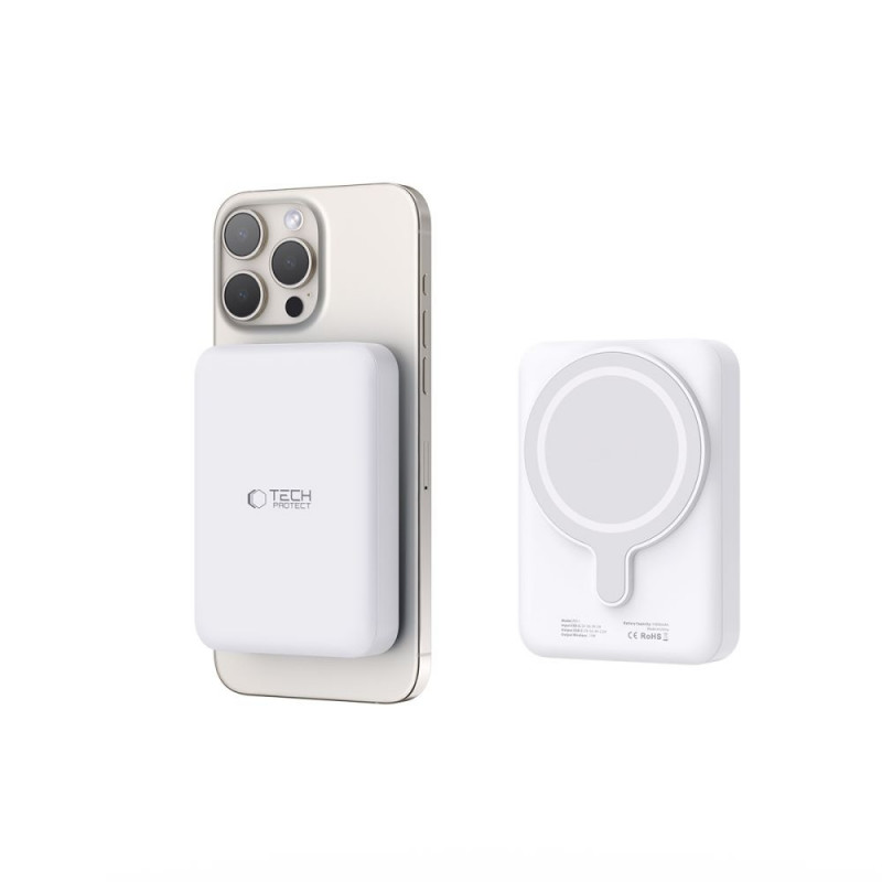 Tech-Protect PB11 LifeMag MagSafe power bank 10000 mAh, 15 W, biały