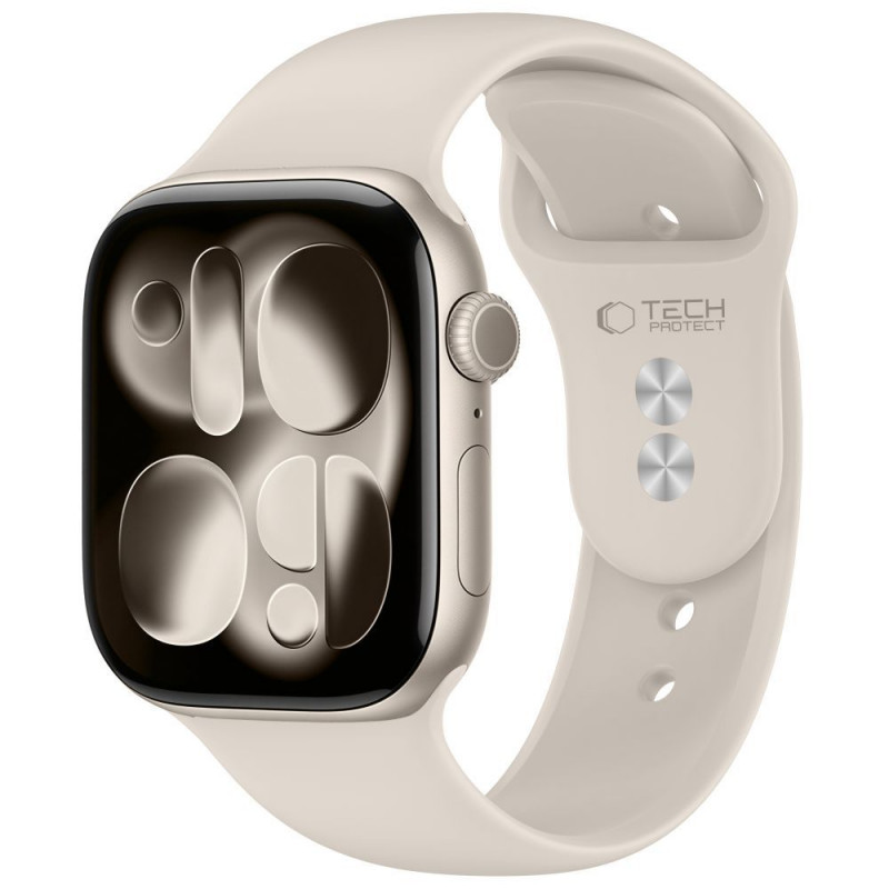 Tech-Protect pasek silikonowy do Apple Watch 4/5/6/7/8/9/SE/10 (38/40/41/42 mm), Starlight