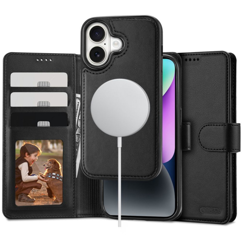 Etui portfel Tech-Protect Wallet MagSafe do Apple iPhone 16, czarny