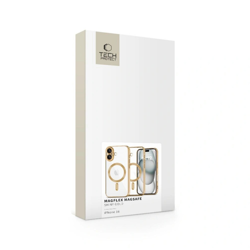 Etui MagSafe Tech-Protect MagFlex dla Apple iPhone 16, Shiny Gold