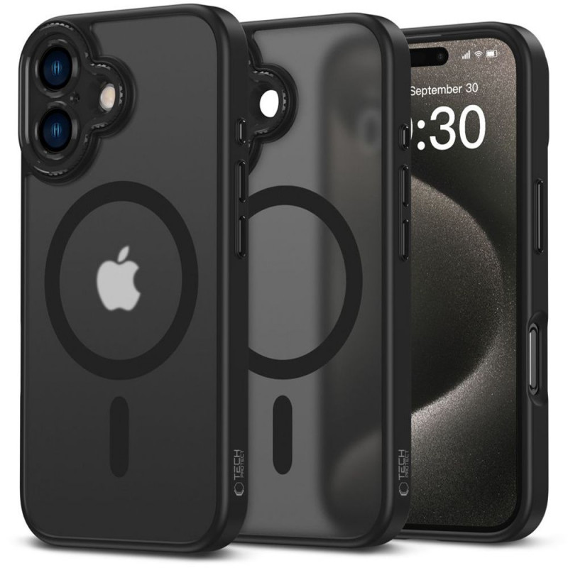 Etui Tech-Protect MagCam MagSafe dla Apple iPhone 16, matowy czarny
