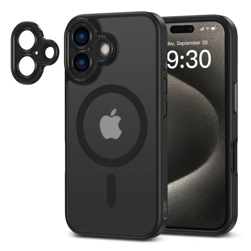 Etui Tech-Protect MagCam MagSafe dla Apple iPhone 16, matowy czarny