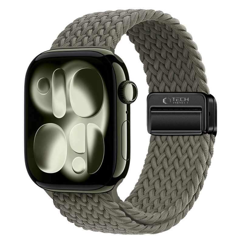 Tech-Protect Nylonmag pasek do Apple Watch 4/5/6/7/8/9/SE/Ultra 1/2, 42/44/45/49 mm, Olive Grey