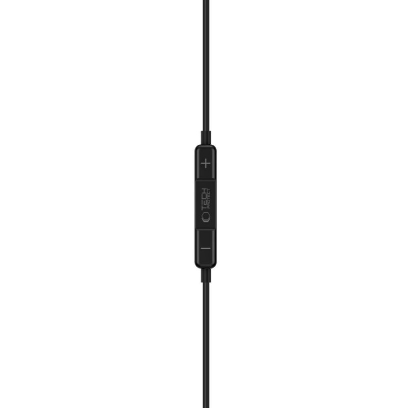 Tech-Protect Ultraboost Core G3 Mini Jack 3.5 mm przewodowe słuchawki douszne, czarne