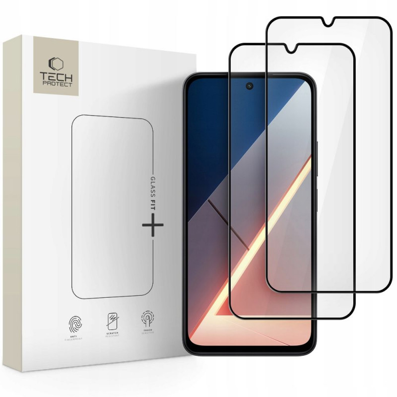 Tech-Protect Glass Fit+ szkło hartowane do Xiaomi Poco M7, czarny (2 szt.)