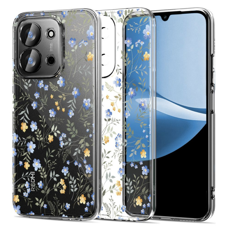 Etui Tech-Protect FlexAir dla Xiaomi Redmi 15C / Poco C85 (173 mm), stokrotki z liśćmi