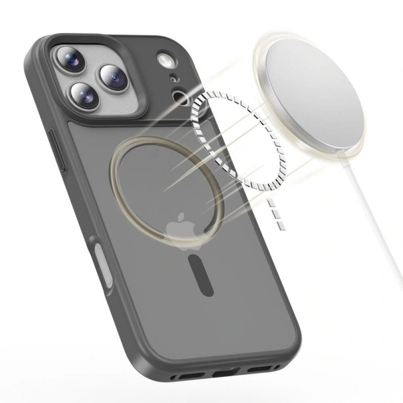 Etui Tech-Protect Magmat MagSafe do Apple iPhone 17 Pro Max, matowy szary kredowy