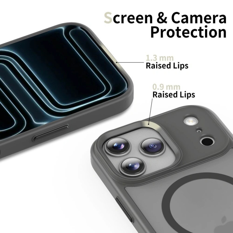 Etui Tech-Protect Magmat MagSafe do Apple iPhone 17 Pro Max, matowy szary kredowy