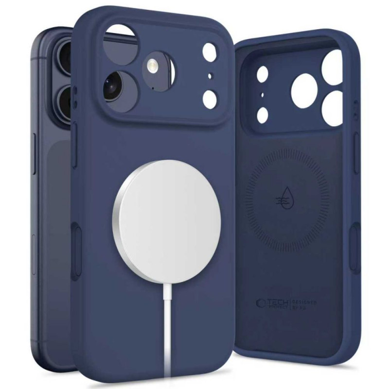 Etui silikonowe MagSafe Tech-Protect dla Apple iPhone 17 Pro Max, Deep Blue
