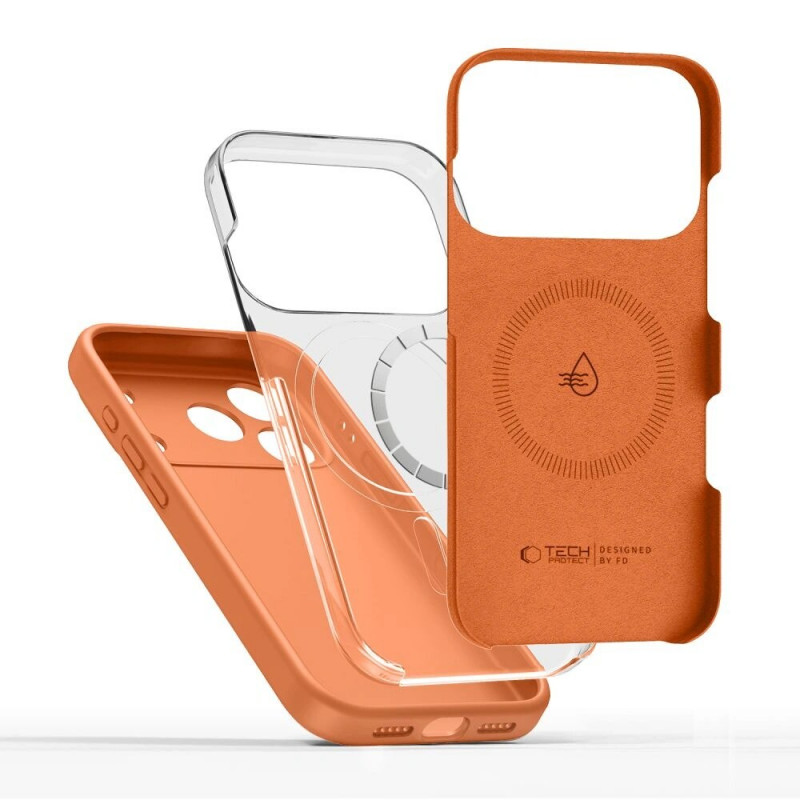 Etui silikonowe MagSafe Tech-Protect dla Apple iPhone 17 Pro Max, Cosmic Orange