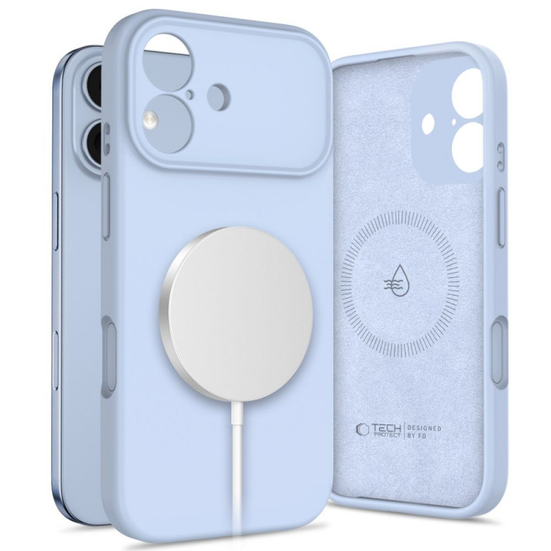 Etui silikonowe MagSafe Tech-Protect do Apple iPhone 17, Mist Blue