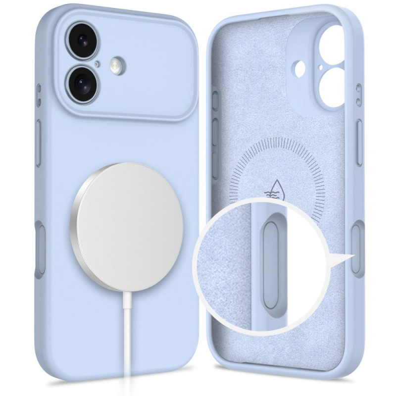 Etui silikonowe MagSafe Tech-Protect do Apple iPhone 17, Mist Blue