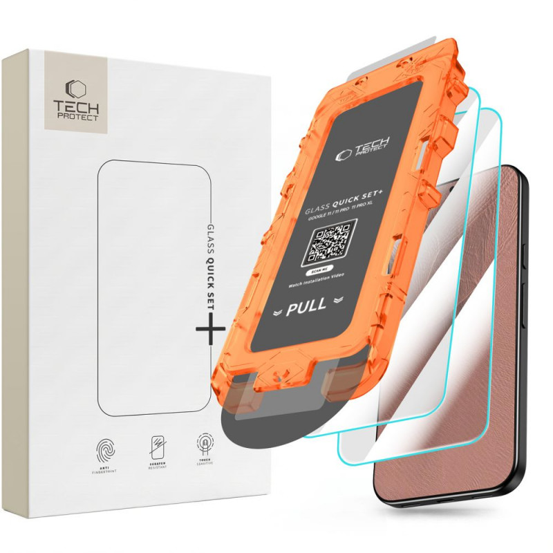 Tech-Protect Quick Set+ szkło hartowane Google Pixel 9 Pro XL / 10 Pro XL / 11 Pro XL przezroczyste (2 szt.)