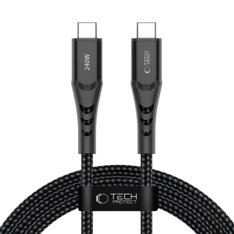 Tech-Protect Ultraboost UB11T kabel USB-C do USB-C PD 240W, 200 cm, czarny