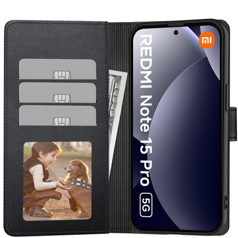 Etui portfelowe Tech-Protect Xiaomi Redmi Note 15 Pro 5G, Matte Black
