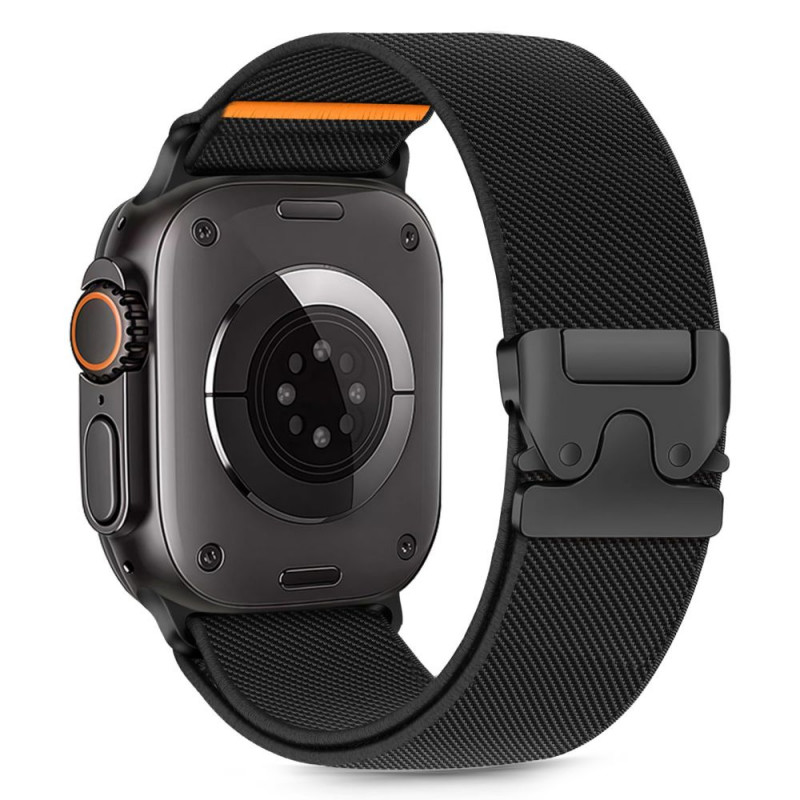 Pasek do zegarka Tech-Protect Nylon Clasp do Apple Watch 6 / 7 / 8 / 9 / 10 / SE / Ultra 1 / 2 44/45/46/49 mm, czarny