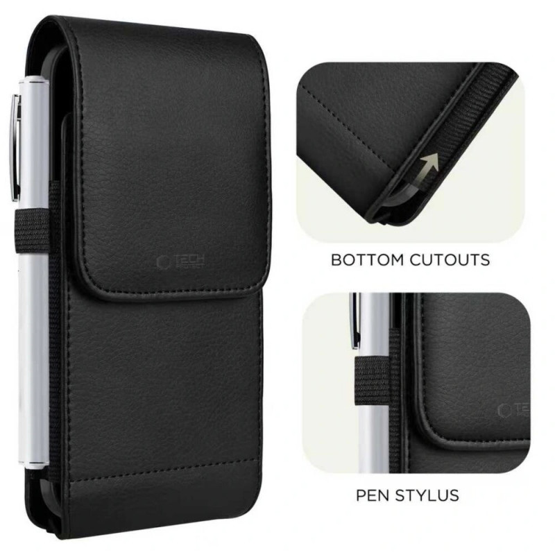 Tech-Protect SM75 Uniwersalne etui na telefon typu holster na smartfony 5,8-6,8 cala, czarny