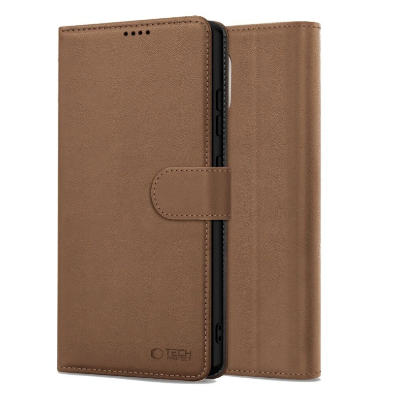 Etui portfelowe Tech-Protect dla Apple iPhone 17e / 16e, brązowe