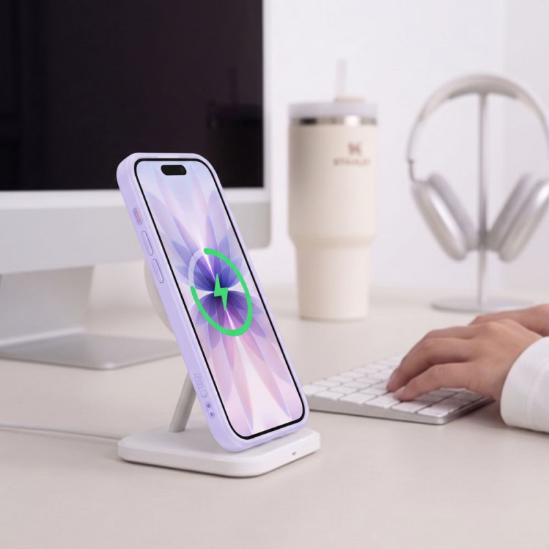 Etui Tech-Protect MagPeak MagSafe CC do Apple iPhone 17, Matte Lavender