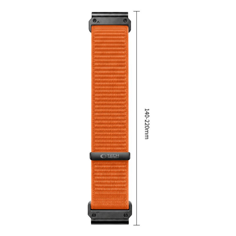 Pasek do zegarka Tech-Protect NylonLoop Garmin Fenix 5X / 5X Plus / 6X / 6X Pro / 7X / 8 / 8 Pro / 9 / 9 Pro (51 mm), Signal Orange