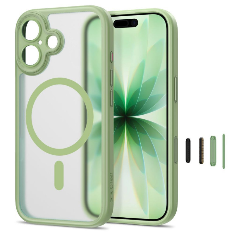 Etui Tech-Protect MagPeak MagSafe CC do Apple iPhone 17, Matte Sage
