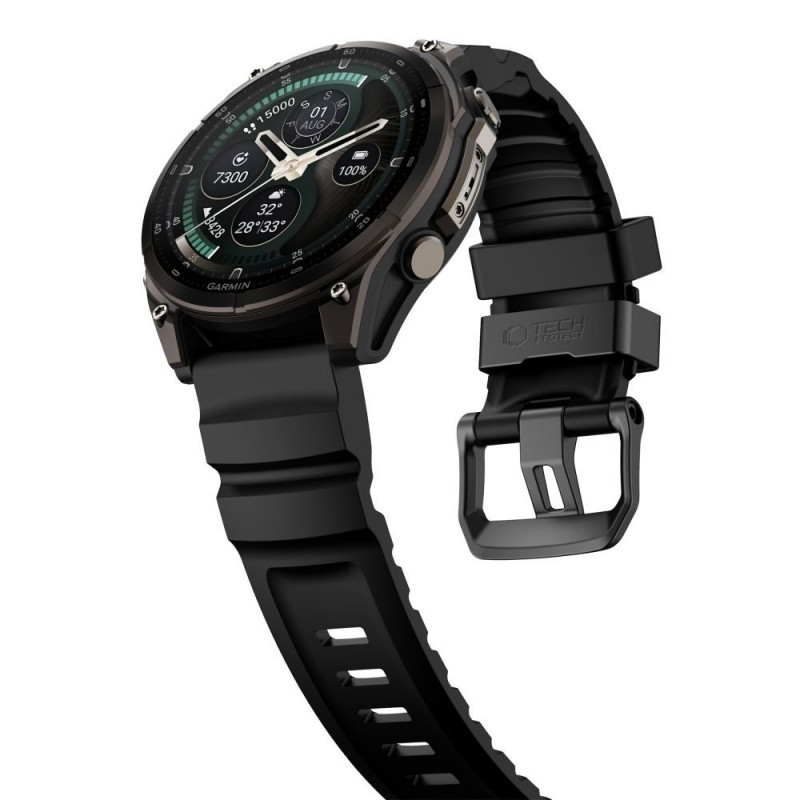 Pasek do zegarka Tech-Protect Motion Garmin Fenix 5X / 5X Plus / 6X / 6X Pro / 7X / 8 / 8 Pro / 9 / 9 Pro (47 mm), czarny