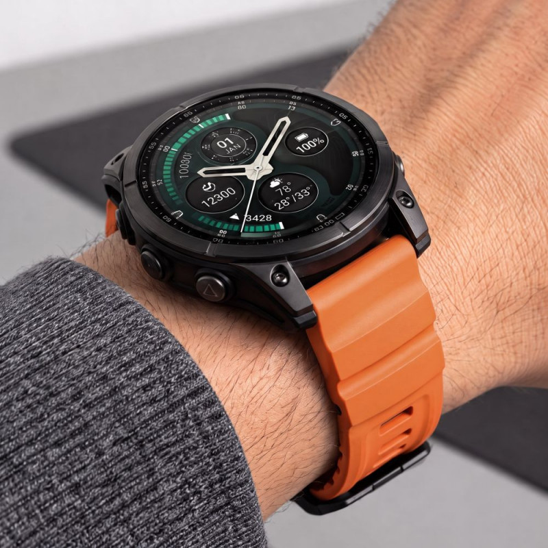 Pasek do zegarka Tech-Protect Motion Garmin Fenix 5X / 5X Plus / 6X / 6X Pro / 7X / 8 / 8 Pro / 9 / 9 Pro (51 mm), Signal Orange