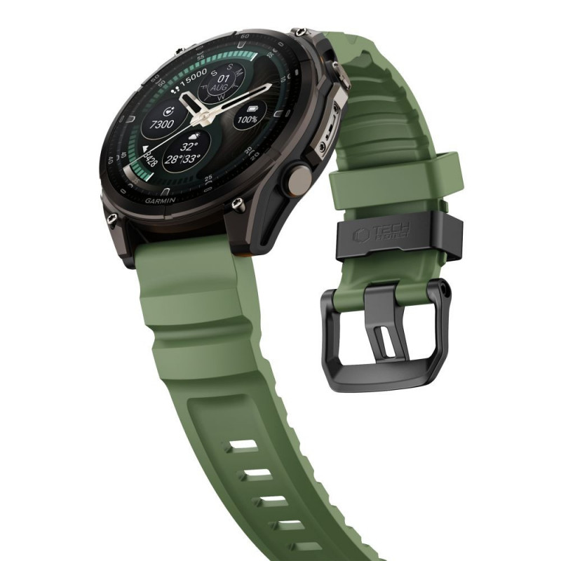 Pasek do zegarka Tech-Protect Motion Garmin Fenix 5X / 5X Plus / 6X / 6X Pro / 7X / 8 / 8 Pro / 9 / 9 Pro (51 mm), Military Green