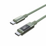 Choetech XCC-1068 kabel USB-C do USB-C PD 60W z wyświetlaczem, 1,2 m, zielony