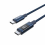Choetech XCC-1068 kabel USB-C do USB-C PD 60W z wyświetlaczem, 1,2 m, niebieski