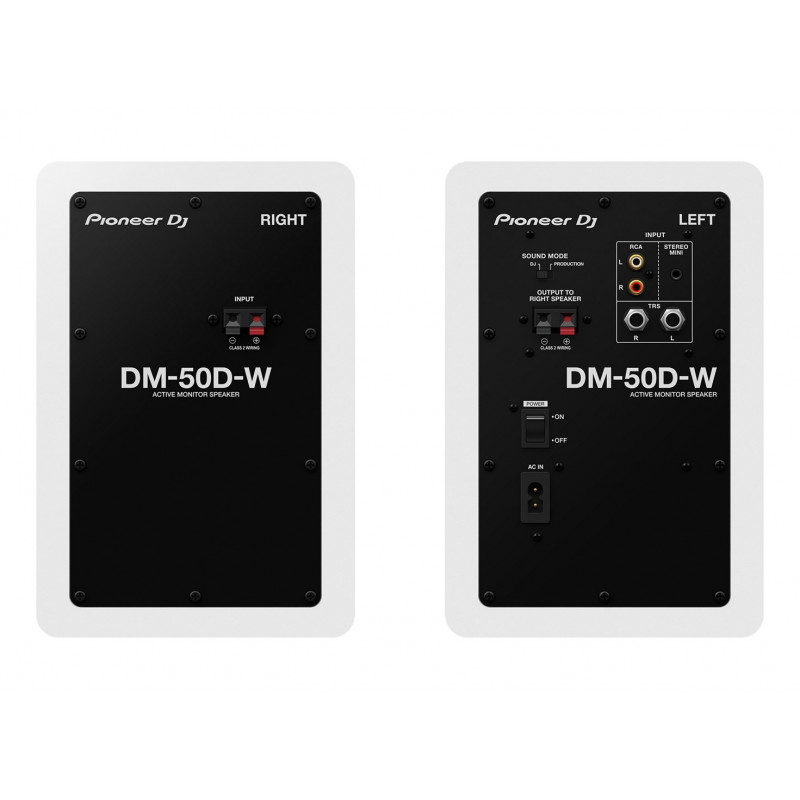 Pioneer DJ DM-50D-W aktywny monitor odsłuchowy, 5 inch, 25 W (2 szt.), biały