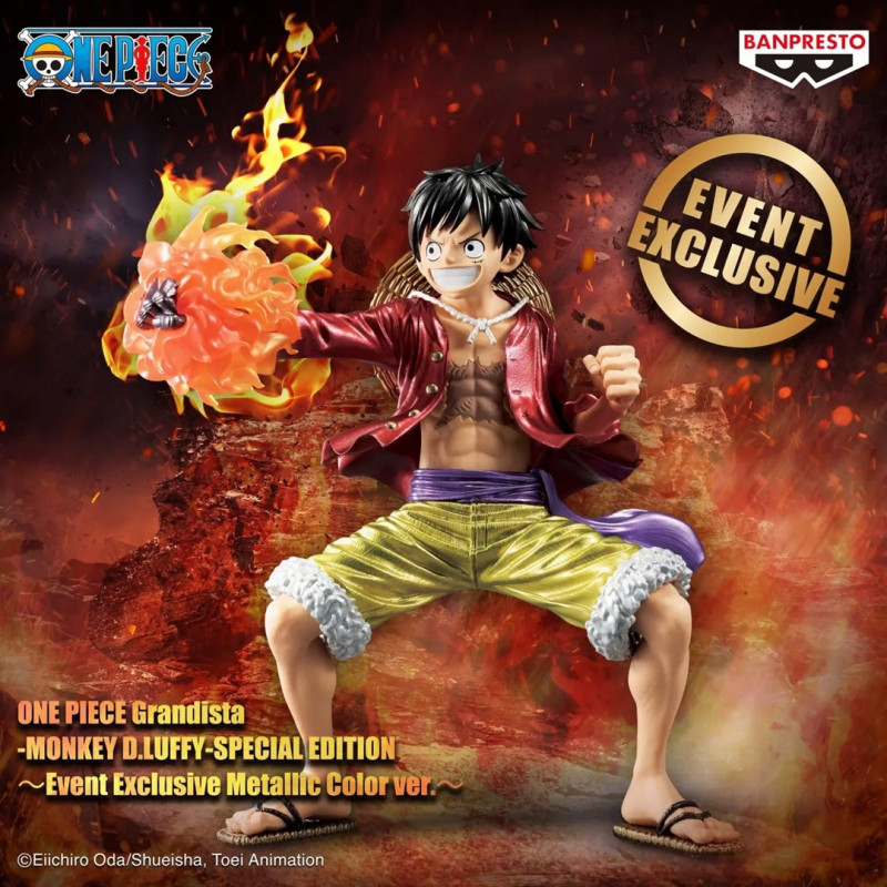 Bandai Banpresto Event Exclusive Grandista One Piece - Monkey D. Luffy Metallic Color, figurka kolekcjonerska