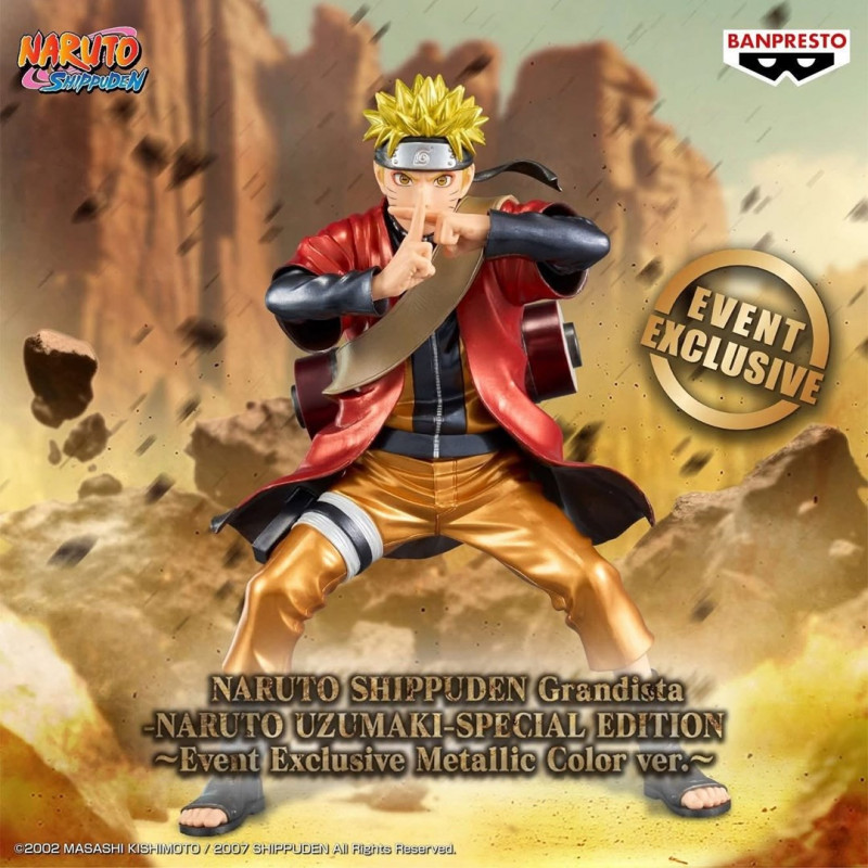 Bandai Banpresto Event Exclusive Grandista Naruto - Naruto Uzumaki Metallic Color, figurka kolekcjonerska
