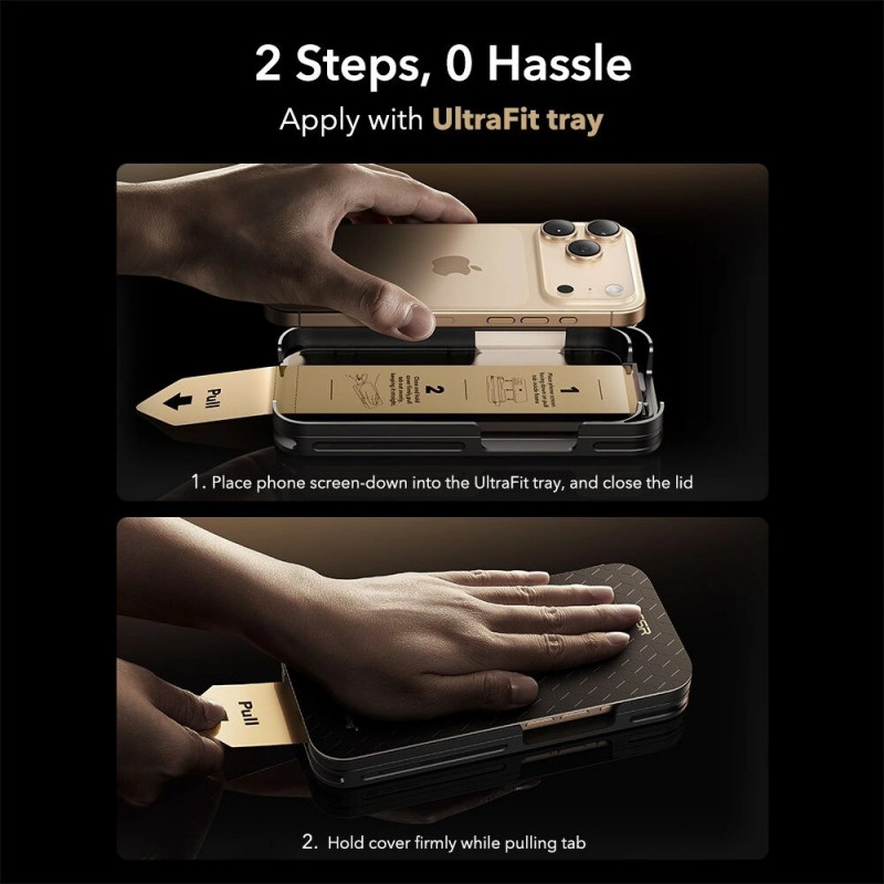 ESR UltraFit Armorite Pro Hartowane szkło ochronne z Glass by Corning do Apple iPhone 17 Pro Max, ESR928