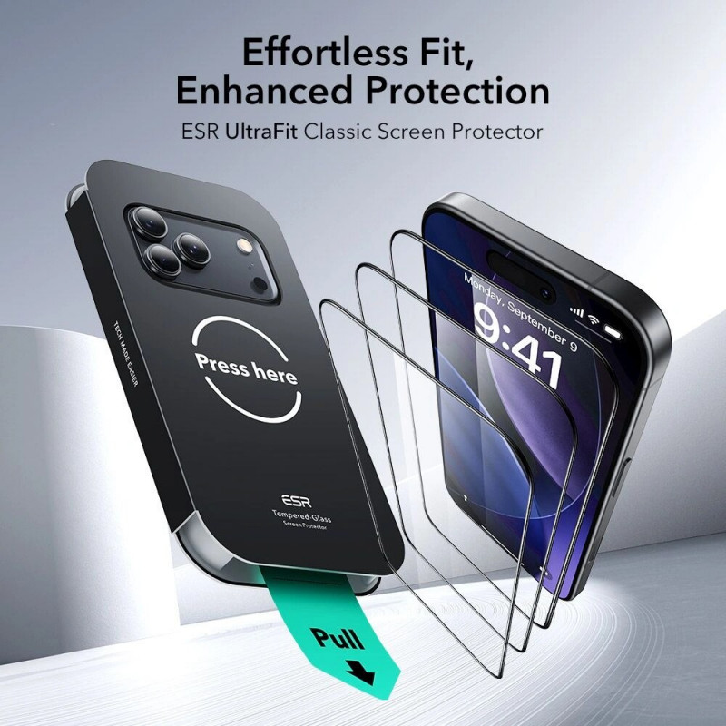 ESR UltraFit szkło hartowane do ekranu dla Apple iPhone 17 Pro Max / 18 Pro Max, ESR925, przezroczyste (2 szt.)