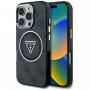 Guess GUHMP16LHG4PRTGK IML Metal Glitter 4G Circle Triangle MagSafe etui na Apple iPhone 16 Pro, czarny