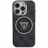 Guess GUHMP16LHG4PRTGK IML Metal Glitter 4G Circle Triangle MagSafe etui na Apple iPhone 16 Pro, czarny