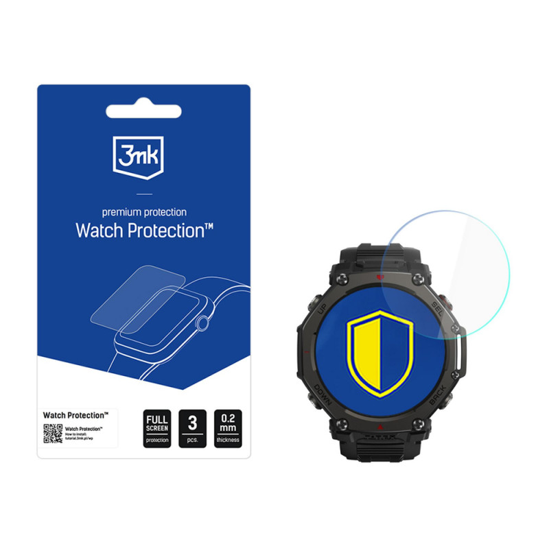 3mk FlexibleGlass Watch hybrydowa folia ochronna na ekran Amazfit T-Rex 3 Pro 44 mm