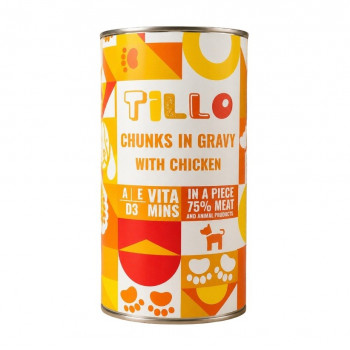 TILLO Kawałki w sosie Kurczak mokra karma dla psów, 1250 g