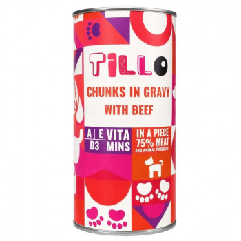 TILLO Kawałki w sosie Wołowina mokra karma dla psów, 1250 g