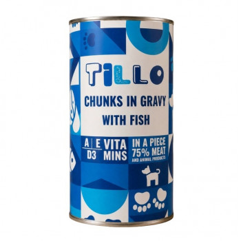 TILLO Kawałki w sosie Ryba mokra karma dla psów, 1250 g