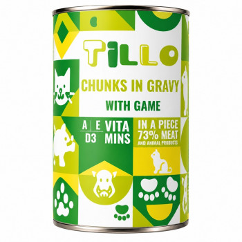 TILLO Chunks in gravy Game mokra karma dla psów, 1250 g